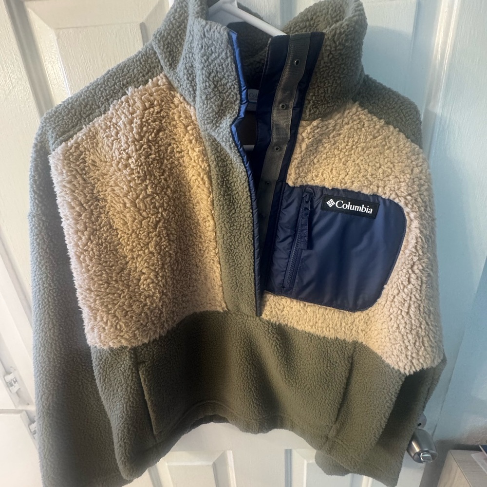 Columbia Women's Teddy Jacket - Olive, Cream, and Navy